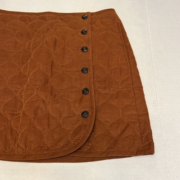 MADEWELL BROWN QUILTED COTTON  MINI SKIRT 10 - Picture 3 of 16